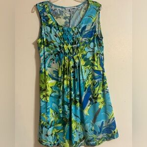 Madison Leigh Aqua and Mint Sleeveless Dress